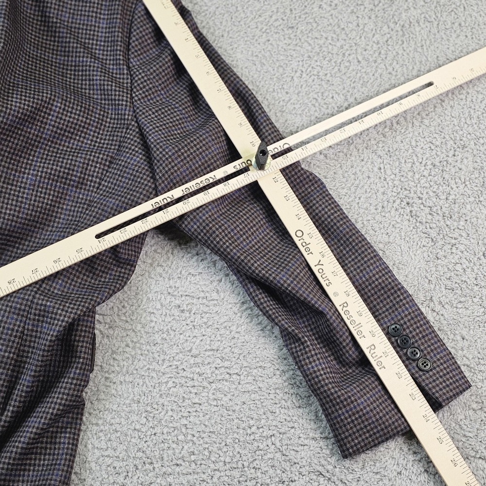 Jos. A. Bank Sport Coat Mens 46R Brown Plaid Wool Traveler Jacket Tailored Fit - Picture 15 of 15